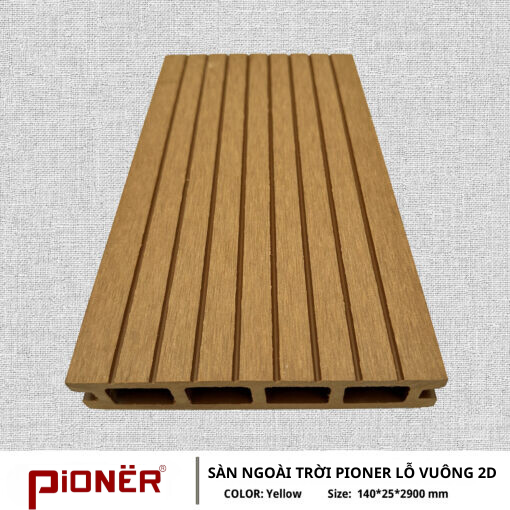 Sàn gỗ ngoài trời Pioner 4 lỗ vuông