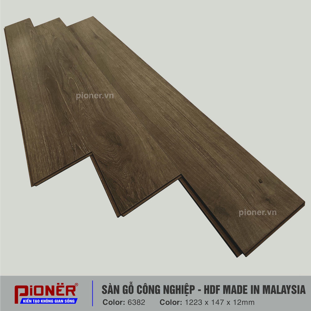 Sàn gỗ cốt HDF Malaysia Pioner 6382-1 Sàn gỗ cốt HDF Malaysia Pioner 6382-1