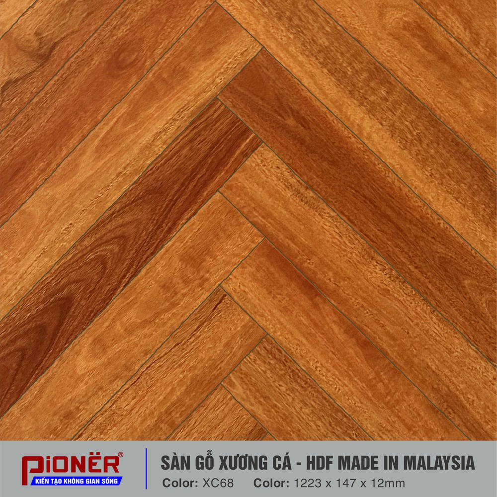 Sàn gỗ xương cá HDF Malaysia Pioner XC68-1 Sàn gỗ xương cá HDF Malaysia Pioner XC68-1