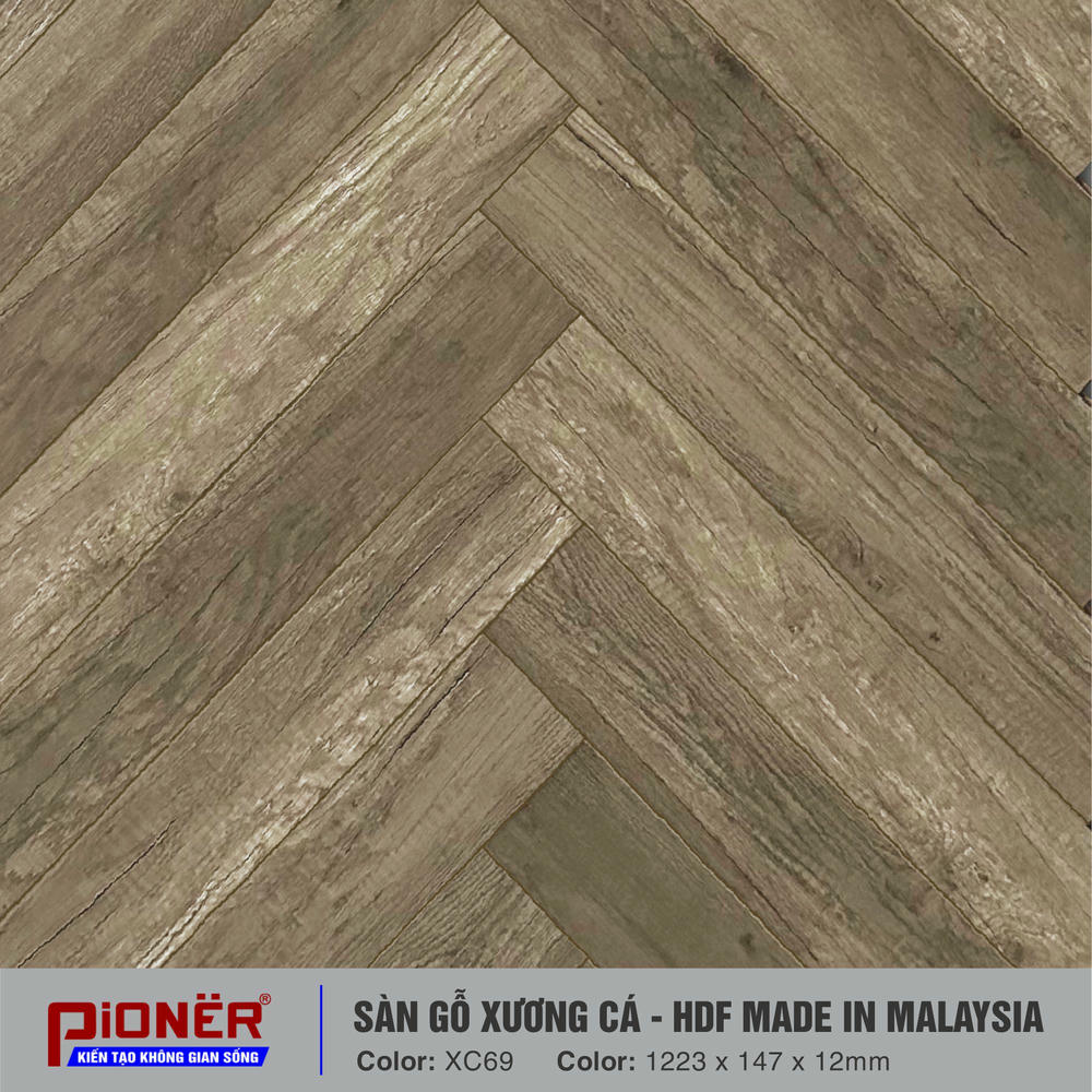 Sàn gỗ xương cá HDF Malaysia Pioner XC69-1
