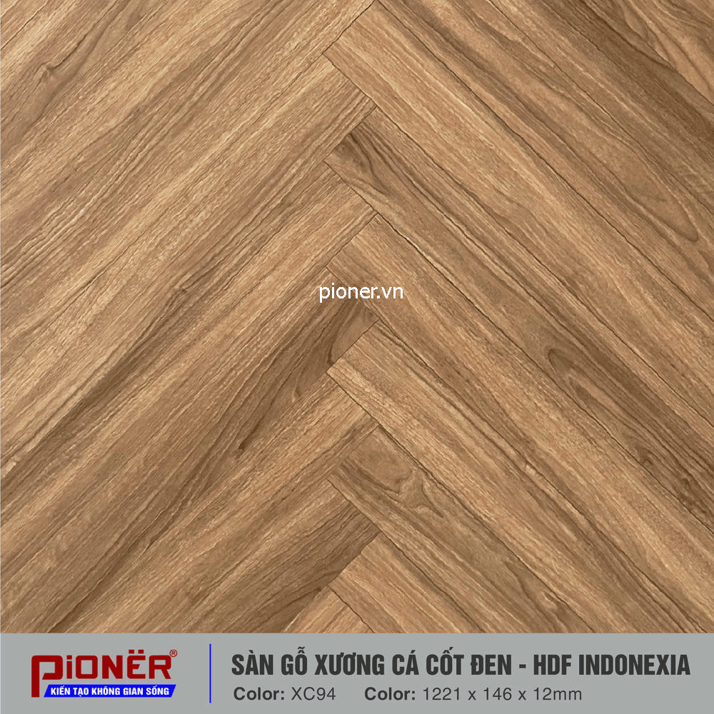 Sàn gỗ xương cá cốt đen Pioner XC94-2