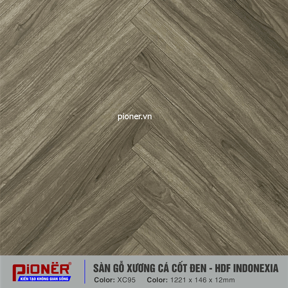 Sàn gỗ xương cá cốt đen Pioner XC95-1