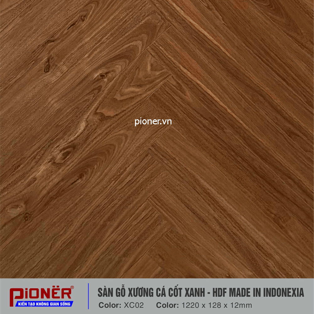 Sàn gỗ xương cá cốt xanh Pioner XC02-2