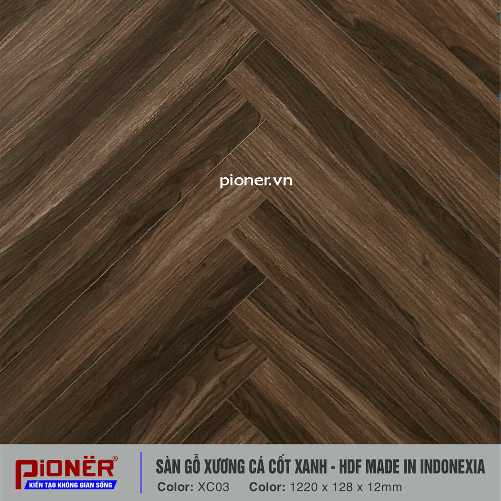 Sàn gỗ xương cá cốt xanh Pioner XC03-2