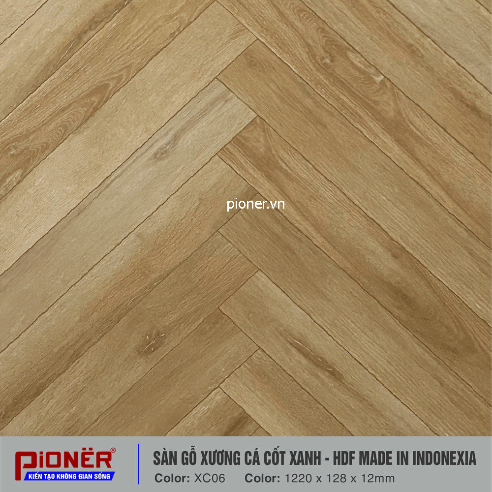 Sàn gỗ xương cá cốt xanh Pioner XC06-2